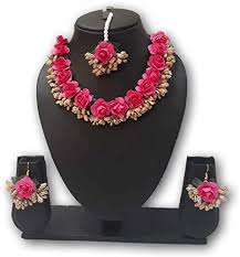 Bestseller add to favorites more colors baby in bloom, mommy to be sash, mom to be, baby shower sash, maternity sash, mum to be, growing. Buy Vrinda Floral Jewellery Pink And Golden Paper Fabric Flower Jewelry Set For Bride Haldi Baby Shower For Women At Amazon In