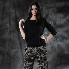 Maybe you would like to learn more about one of these? Army Style Long Sleeve Round Neckline Women Shirt Kingerous