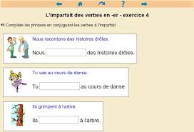 Jouer à des exercices en ligne. L Imparfait Des Verbes En Er Clic Ma Classe