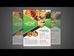 Food Flyer Design For Restaurant Photoshop Tutorial Youtube Flyer Design Cuisine Design Flyer