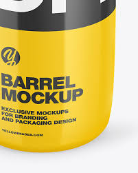 Glossy Barrel Mockup In Barrel Mockups On Yellow Images Object Mockups