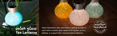 Solar Tea Lanterns 5 Handblown Glass Allsop Home Garden