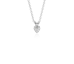 The gia certified heart shaped diamond is secured in a fine 3 claw setting, attached directly to a 16 inch, 1.2mm wide trace chain. Heart Shaped Diamond Pendant In Platinum 1 2 Ct Tw Blue Nile
