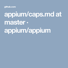 Appium Caps Md At Master Appium Appium Master Github Ios Messenger