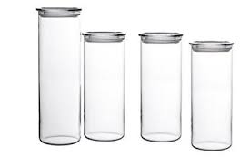 Simax Glassware 183 8 Piece Cylinder Storage Container Set With Plastic Lid Review Cereal Storage Glass Set Beautiful Pantry