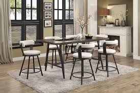 Counter height dining set table and 4 chairs, durable metal construction, square shape, footrest, ideal for family gathering and evening, kitchen, oak finish + expert guide 4.3 out of 5 stars 334 $317.00 $ 317. Homelegance 5566 7pc Wh 7 Pc Appert Gray Metal Glass Insert Counter Height Dining Table Set White Chairs