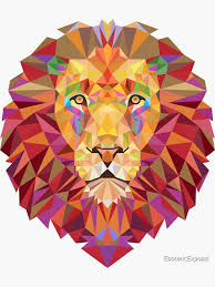Geometric Lion Sticker By Esotericexposal Geometric Lion Geometric Animals Geometric Art
