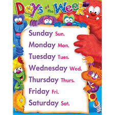 Furry Friends Days Of The Week School Poster