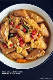 Pindang Tahu Goreng Fried Tofu In Spicy Broth Recipe Tofu Dishes Cooking Fried Tofu