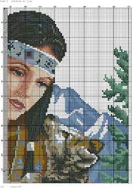 Indian Maiden In Brown Dress Cross Stitch Landscape Beaded Cross Stitch Cross Stitch Thread