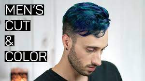 Temporary hair color wax unisex diy cream costume modeling mofajang ~ 9 colors! Peacock Orchid Hair Men S Cut Color Blue Purple Undercut Youtube