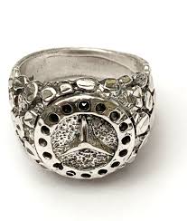 Sterling Mercedes Benz Logo Ring Size 10 1 2 Chunky Silver Band Ring Silver Band Ring Size 10 Rings Silver Band