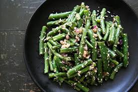 Green Bean Salad With Basil Balsamic And Parmesan Recipe Simplyrecipes Com Recipe Green Bean Salads Green Beans Green Bean Salad Recipes