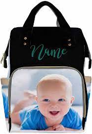 Amazon Com Personalized Backpack With Name Custom Photo Diaper Bag Happy Baby Picture Fashion Schoolbag Nursing Baby Bags Shoulder Bag Casual Day Pack Bag For Mom Girls Shopping School Present Baby