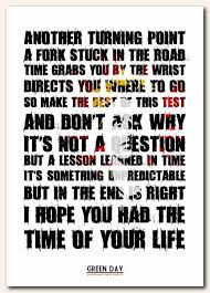 Green Day Good Riddance Time Of Your Life By Retrotypeprints 8 99 Green Day Quotes Green Day Lyrics Graduation Songs