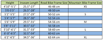 Unique Bike Frame Size Chart Ornament Ideas De Marcos