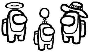 Coloring book is for adults, boys and girls aged from 6 to 12+ years old. Coloring Page Among Us Bush Hat Balloon Hat Angel Halo Hat 14