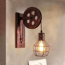 E27 Vintage Retro Vintage Light Shade Ceiling Lifting Pulley Industrial Wall Lamp Fixture Alexnld Com