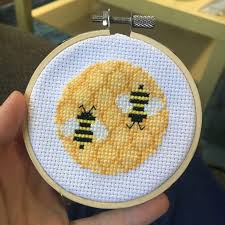 Free cross stitch patterns created by connie barwick. Fo Sewed These Cute Little Bees For A Friend S Birthday My 2nd Project Crossstitch