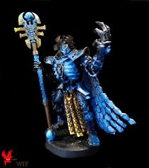 Blue Imotekh Necrons Non Metallic Metal Stormlord Thokt Imotekh The Stormlord Gallery Warhammer Necrons Warhammer Models Necron