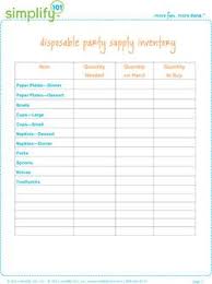 Birthday Party Supplies List Party Supply Inventory Printable Party Supplies Party Supplies Checklist Paper Party Supplies