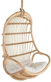 Amazon Com Kouboo Hanging Rattan Swing Chair With Seat Cushion Natural Color Kitchen Dining Swinging Chair Hanging Swing Chair Hanging Rattan