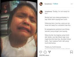 Pertama kali rasa kehilangan, Lara Alana menangis teresak-esak ikan laga  peliharaan mati