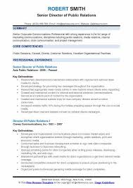 public relations resume samples