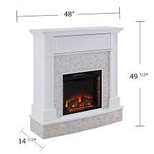 Electric fireplaces and accessories are a great way to add charm to any room, along with the right home décor and furniture. Southern Enterprises Jacksdale Faux Stone Electric Fireplace Tv Stand In White Fe9365