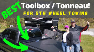 You will need to begin by measuring for the hitch. Truck Toolbox And Tonneau For Fifth Wheel Full Time Rv Living Youtube