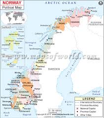 political map of norway norway counties map