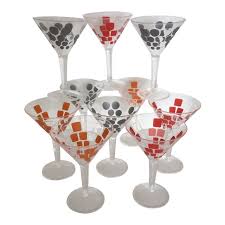 What is thing, a handheld punch bowl? Zak Designs Acrylic Red Silver And Orange Martini Glasses Set Of 10 Chairish