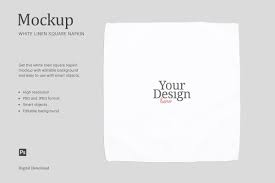 White Linen Square Napkin Mockup In 2020 Photoshop App White Linen Linen