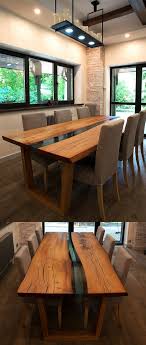 Wooden Table In Modern River Style A Large Dining Table Is Entirely Made Of Solid Wood Kara Wooden Dining Table Designs Large Dining Table Wood Table Modern