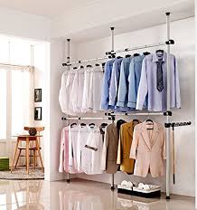 Check spelling or type a new query. Portable Garment Rack Adjustable Heavy Duty Diy Clothes Wardrobe Clothing Rack Metal Clothes Closet Storage Origanizer For Clothes Jacket Shirt Long Dress 3 Poles 4 Bars Amazon In Home Kitchen