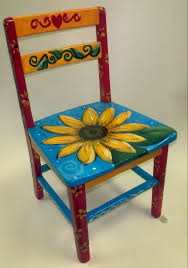 Sunflower Chair Painted Chairs Hand Painted Chairs Whimsical Painted Furniture