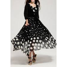 Women S Chiffon Color Matching Beam Waist Polka Dot Pattern Ruffles Strappy Casual Twinset Dress Long Sleeve Chiffon Dress Cheap Chiffon Dresses Casual Chiffon Dress
