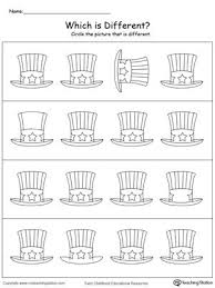 Over 100 epic patriotic activities for july 4th. Which 4th Of July Hat Is Different Fourth Of July Crafts For Kids Kindergarten Worksheets 4th Of July