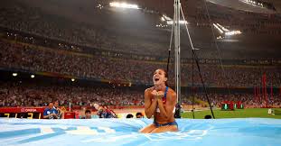 Pole vaulting, a part of track and field, is a rigorous and demanding athletic event in which a person uses a long, flexible pole (which today are usually made either of fiberglass or carbon fiber) as an aid to leap over a bar. Before They Were Stars Yelena Isinbayeva