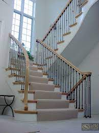 Traditional Stair With Unique Iron Ball Balusters Staircase Design Stairs Stair Runner Carpet Stairs Design