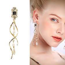4.5 out of 5 stars. Fashion Korea Style Clip On Earrings No Pierced Long Simple Twisted Pearl Gold Color Geometric Clip Earring For Woman Girl Gift Drop Earrings Aliexpress