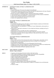 manager, contract administration resume