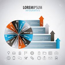 Infographic Pie Chart Arrows Business Office Elements Vector