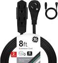 Amazon.com: GE 3-Outlet Flat Extension Cord 8 Ft Grounded ...