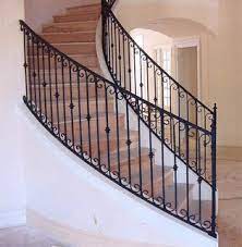 Forged balusters and newel p. Interior Wrought Iron Stair Rails With Newel Posts Baluster Collars Twisted Pi Mediterranean Staircase Orlando By Deland Metal Craft Co Houzz