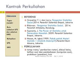 Apabila mahasiswa diberi kesempatan tidak masuk tutorial 2 kali dari 8 pertemuan, berapa peluang. Pengantar Statistika Sosial Ppt Download