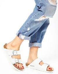 Birkenstock Arizona White Leather Two Strap Narrow Fit Sandals White Birkenstocks Birkenstock Arizona White Birkenstock