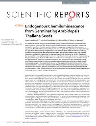 This problem can be mitigated by raising the awareness of farmers that their behavior has a significant effect on the population of local species. Pdf Endogenous Chemiluminescence From Germinating Arabidopsis Thaliana Seeds