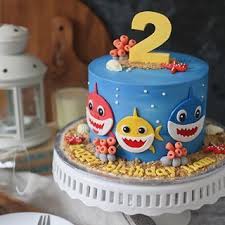 2nd Birthday Boy Cake Images For Kids Such A Fun Baby Shark Cake Idea For A Themed Birthday Party Shark Birthday Cakes Shark Themed Birthday Party Boy Birthday Cake