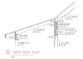Generally, 2 x 10's and 2 x 12's are used. House Roof Rafter Section Detail In Dwg File House Roof Roof Rafters Rafter